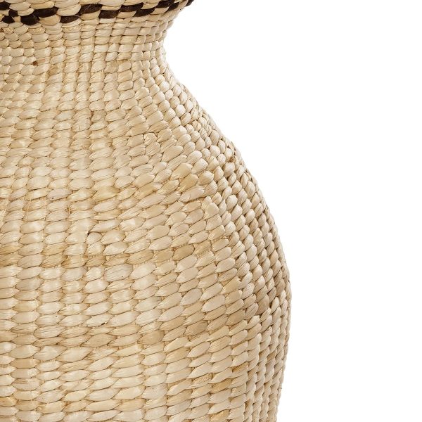 Artificial Garden MONTPELLIER 21237 Διακοσμητικό Πλεκτό Καλάθι - Κασπώ Γλάστρα - Flower Pot Μπεζ με Καφέ Π28 x M28 x Υ60cm - Image 4