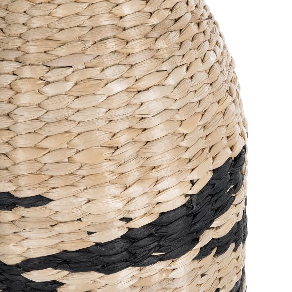 Artificial Garden AQABA 21243 Διακοσμητικό Πλεκτό Καλάθι - Κασπώ Γλάστρα - Flower Pot Μπεζ με Μαύρο Φ20cm x Υ60cm - Image 4
