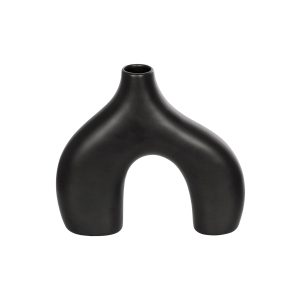 Artificial Garden TOLEDO 21249 Διακοσμητικό Κεραμικό Βάζo Μαύρο Π27 x Μ6 x Υ24 cm