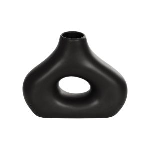 Artificial Garden HORIZON 21252 Διακοσμητικό Κεραμικό Βάζo Μαύρο Π18 x Μ6 x Υ15 cm