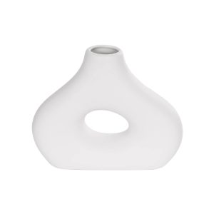 Artificial Garden HORIZON 21253 Διακοσμητικό Κεραμικό Βάζo Λευκό Π18 x Μ6 x Υ15 cm