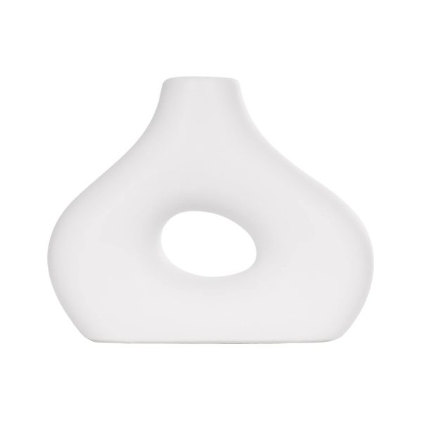 Artificial Garden HORIZON 21253 Διακοσμητικό Κεραμικό Βάζo Λευκό Π18 x Μ6 x Υ15 cm - Image 3