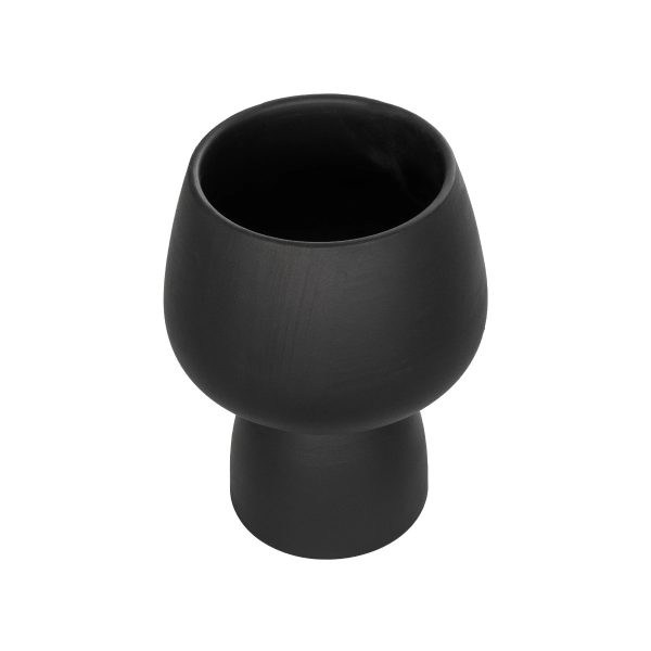 Artificial Garden CAMERON 21272 Διακοσμητικό Κεραμικό Βάζo Μαύρο Π16 x Μ16 x Υ20cm - Image 2