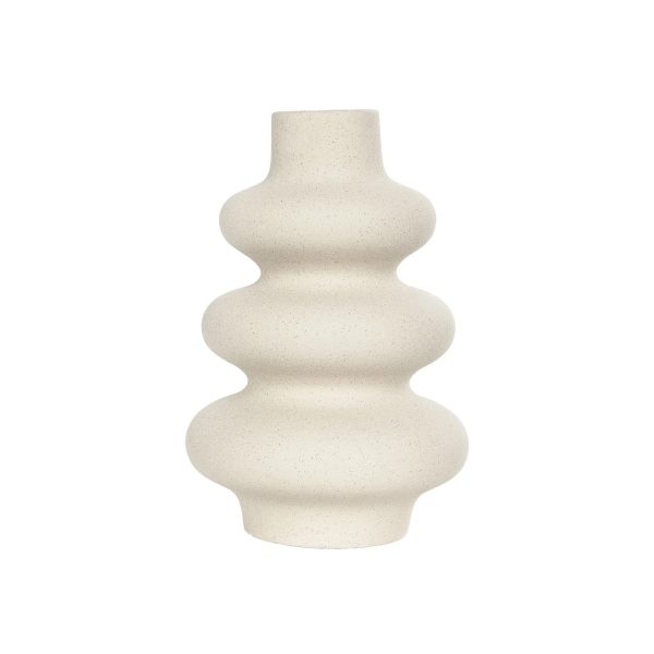 Artificial Garden THAILAND 21278 Διακοσμητικό Κεραμικό Βάζo Μπεζ Π14 x Μ14 x Υ21cm - Image 3