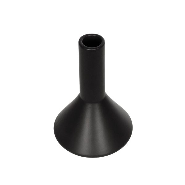 Artificial Garden CANNOLI 21280 Διακοσμητικό Κεραμικό Βάζo Μαύρο Π13 x Μ13 x Υ20cm - Image 2