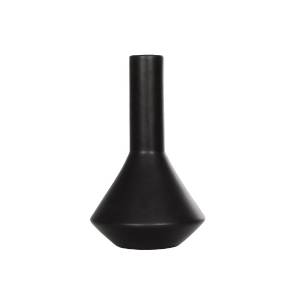 Artificial Garden CANNOLI 21280 Διακοσμητικό Κεραμικό Βάζo Μαύρο Π13 x Μ13 x Υ20cm - Image 3