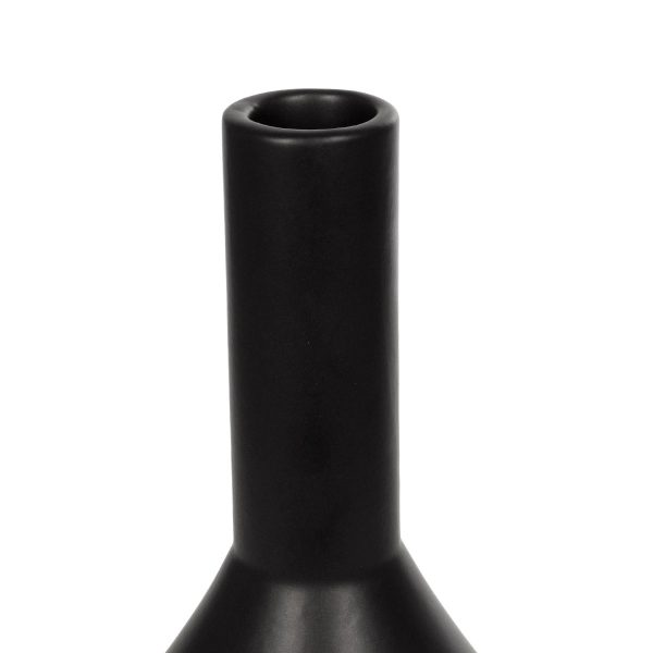 Artificial Garden CANNOLI 21280 Διακοσμητικό Κεραμικό Βάζo Μαύρο Π13 x Μ13 x Υ20cm - Image 4