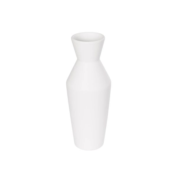 Artificial Garden MALVINA 21285 Διακοσμητικό Κεραμικό Βάζo Λευκό Π10 x Μ10 x Υ24cm
