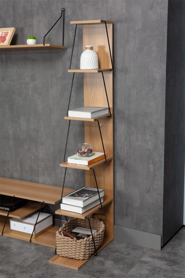 Βιβλιοθήκη mini Tars   sonoma-μαύρο 50x22x150εκ - Image 2