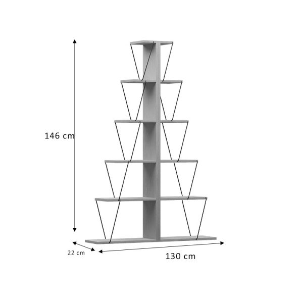 Βιβλιοθήκη mini Tars  sonoma-μαύρο 130x22x146εκ - Image 4