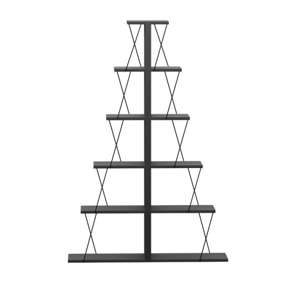 Βιβλιοθήκη mini Tars  ανθρακί-μαύρο 130x22x146εκ - Image 2