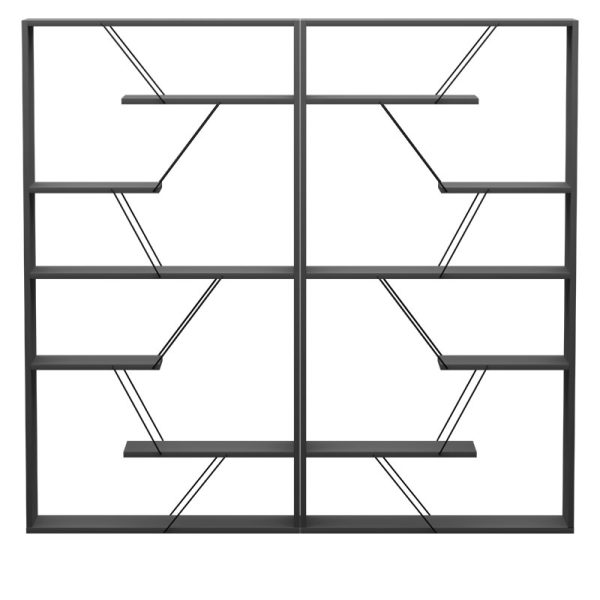Βιβλιοθήκη Tars  ανθρακί-μαύρο 168x24x157εκ - Image 2