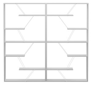 Βιβλιοθήκη Tars  γκρι-λευκό 168x24x157εκ
