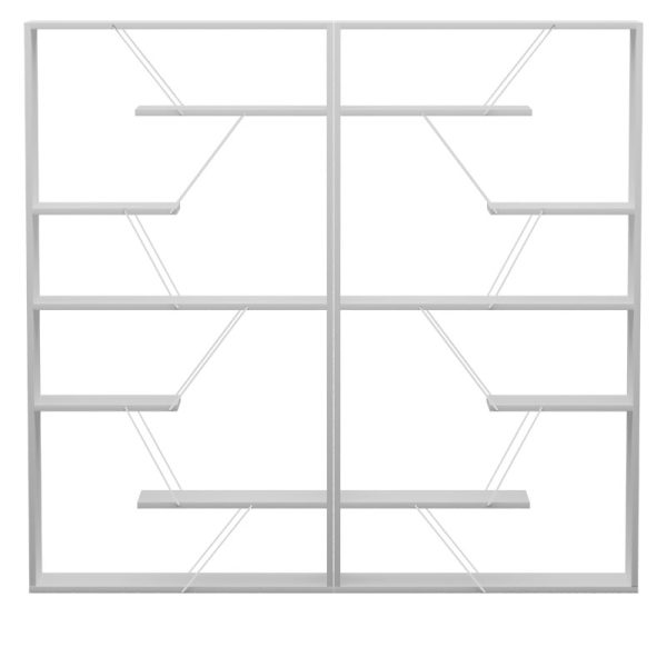 Βιβλιοθήκη Tars  γκρι-λευκό 168x24x157εκ - Image 2