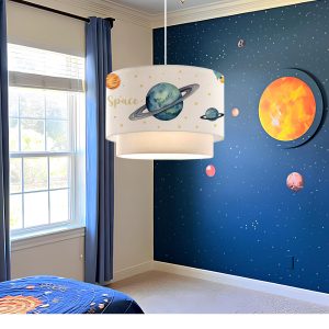 SATURN 204-0012 Παιδικό Κρεμαστό Φωτιστικό Φιγούρα Μονόφωτο 1 x E27 IP20 Λευκό Ύφασμα – Μ30 x Π30 x Υ70cm