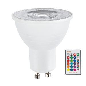 76067 Σποτ LED GU10 MR16 5W 350lm 120° AC 220-240V IP20 Φ5 x Υ5.8cm – Εναλλαγή Φωτισμού μέσω Τηλεχειριστηρίου RGB & Θερμό Λευκό 2700K – Dimmable – 2 Χρόνια Εγγύηση