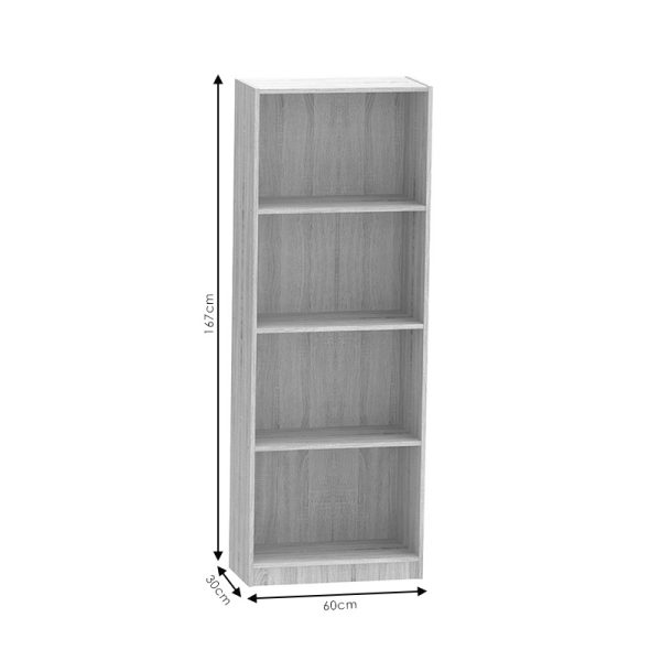 Βιβλιοθήκη Presley  σε ανθρακί-wenge απόχρωση 60x30x167εκ - Image 3