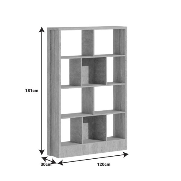 Βιβλιοθήκη Dividre  sonoma oak μελαμίνης 120x30x181εκ - Image 5