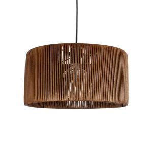 KYCLOS 203-0047 Boho Κρεμαστό Φωτιστικό Καπέλο Μονόφωτο 1 x E27 IP20 Καφέ Rattan – M40 x Π40 x Υ25.5cm