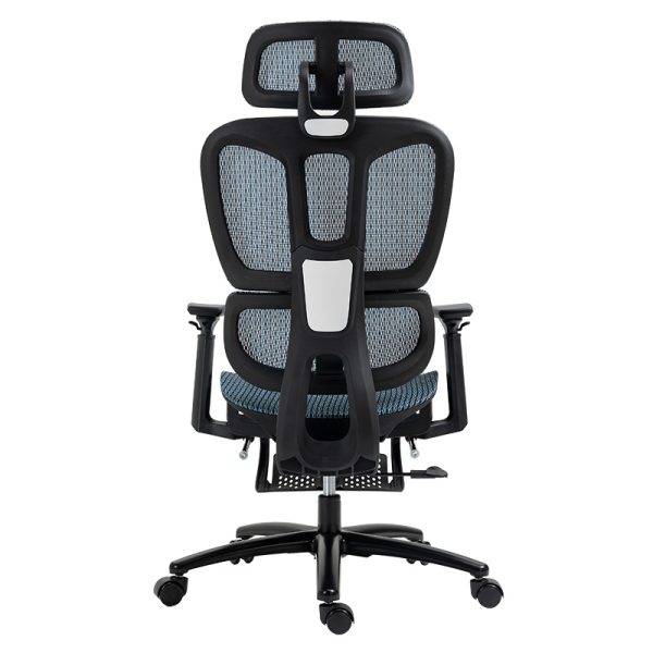 Καρέκλα γραφείου διευθυντή με υποπόδιο Verdant  Premium Quality mesh χρώμα μπλε - Image 3