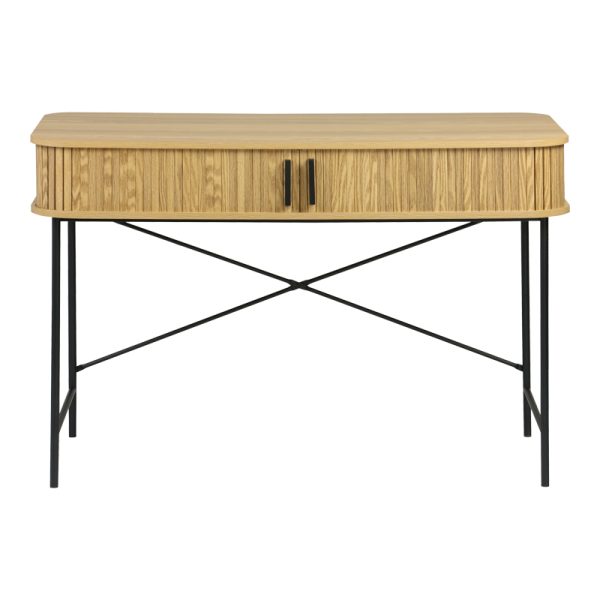 Γραφείο εργασίας Scandi  MDF/Metal σε φυσική απόχρωση με μεταλλικά μαύρα πόδια 120x60x76,5εκ - Image 2