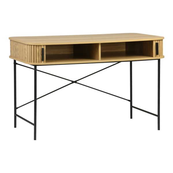 Γραφείο εργασίας Scandi  MDF/Metal σε φυσική απόχρωση με μεταλλικά μαύρα πόδια 120x60x76,5εκ - Image 3