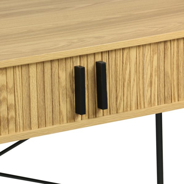 Γραφείο εργασίας Scandi  MDF/Metal σε φυσική απόχρωση με μεταλλικά μαύρα πόδια 120x60x76,5εκ - Image 4