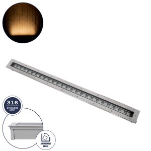 UNDERGROUND-PASSAGGIO 90196 Χωνευτό Φωτιστικό Wall Washer Δαπέδου LED 24W 2160lm 10° DC 24V Αδιάβροχο IP68 με Ρυθμιζόμενη Γωνία Φωτισμού L108 x W9 x H7.5cm Θερμό Λευκό 2700K – Ανοξείδωτο Ατσάλι – 3 Years Warranty
