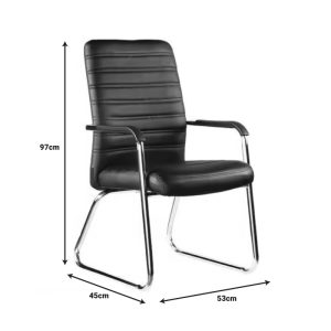 Καρέκλα επισκέπτη Sefine  μαύρο pu-πόδι χρωμίου 53x45x97εκ