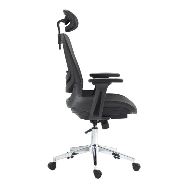Καρέκλα γραφείου εργασίας Mergi  μαύρο mesh 62x63x120εκ - Image 4