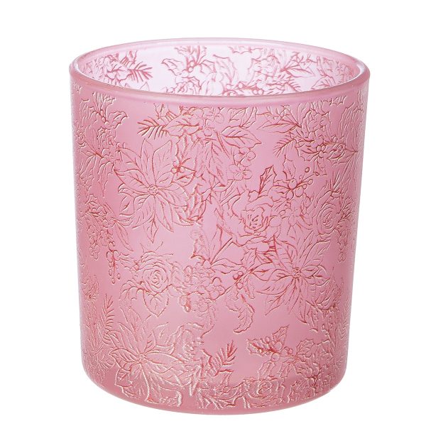 Φανάρι Καταιγίδας Cylindrical "Rose" Λουλουδάτο Pattern Γυάλινο Clear Rose PU 18 Pcs. Assorted H. cm D. 7 cm - Image 3