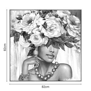 Πίνακας σε καμβά Flowergirl Inart 82×4.5×82εκ