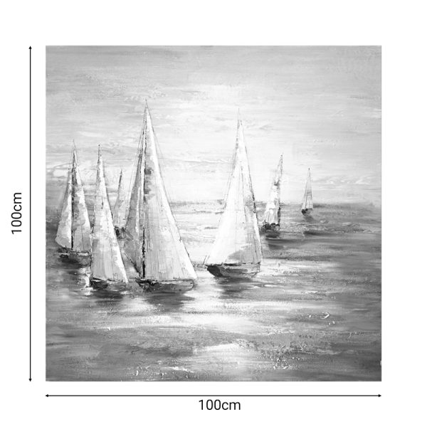 Πίνακας σε καμβά Sailer I Inart 100x3x100εκ - Image 2