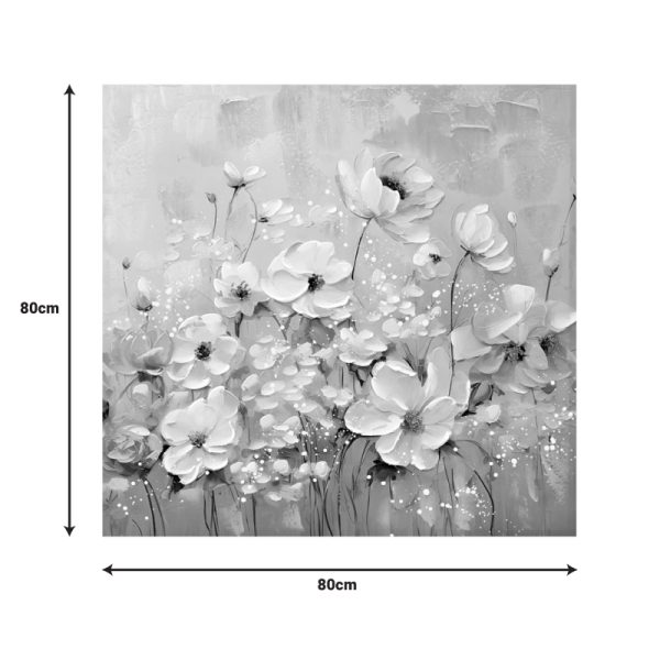 Πίνακας σε καμβά Rozy II Inart 80x3x80εκ - Image 2