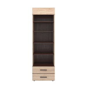 Βιβλιοθήκη Solo 2S 60x41x197 Sonoma με Wenge και MDF Καμπυλωτό τελείωμα