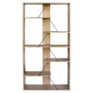 Βιβλιοθήκη Tars  οακ-μαύρο 84×25.5×154.5εκ