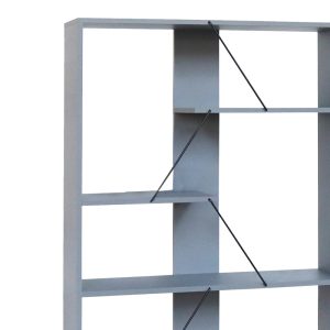 Βιβλιοθήκη Tars  γκρι-μαύρο 84×25.5×154.5εκ