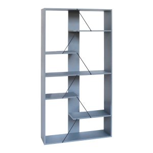 Βιβλιοθήκη Tars  γκρι-μαύρο 84×25.5×154.5εκ