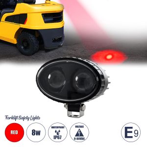 85424 E9 Mark Forklift Safety Lights – Φώτα Προειδοποίησης & Διαγράμμισης Ασφαλείας για Περονοφόρα – Κλάρκ LED 8W DC 9-80V Αδιάβροχο IP67 Κόκκινο Μ14.5 x Π11.5 x Υ8cm