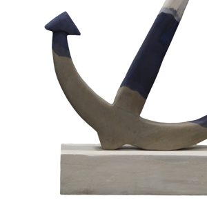 Επιτραπέζιο διακοσμητικό άγκυρα Elize Inart λευκό-γκρι-μπλε μάνγκο ξύλο 37.5×7.5×52εκ