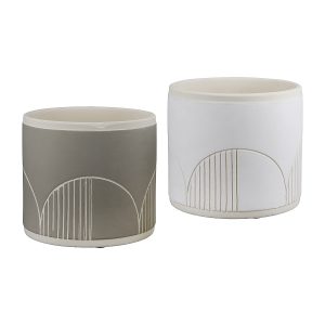 Κασπώ Με Σχέδιο  Κεραμικό Φ12×10.5cm Σε 2 Χρώματα