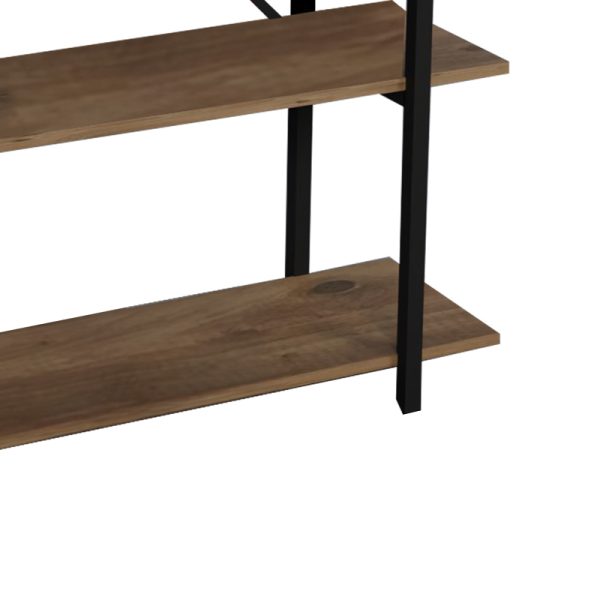 Βιβλιοθήκη Reson  oak μελαμίνης-μαύρο μέταλλο 120x34x180εκ - Image 3