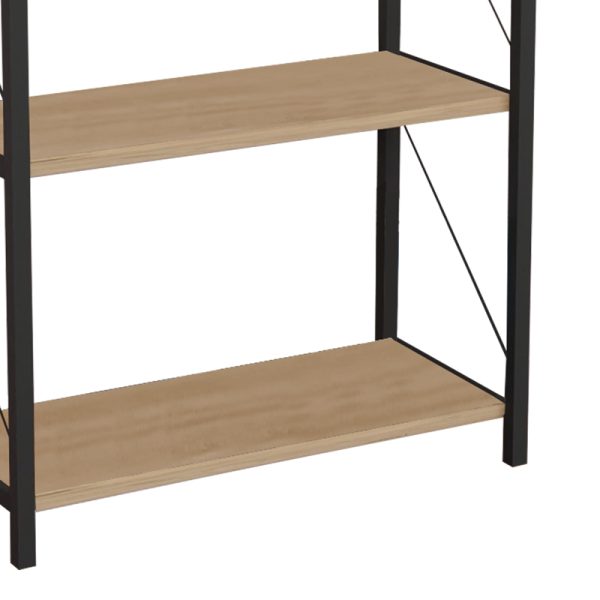 Βιβλιοθήκη Jackrey  oak μελαμίνης-μαύρο μέταλλο 60x30x114εκ - Image 3