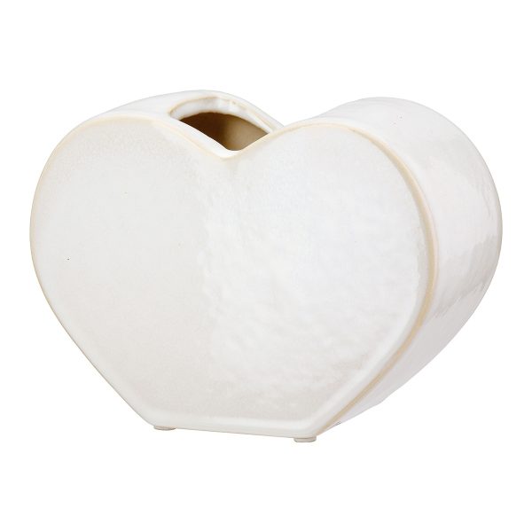Βάζο 'Heart' Κεραμικό Λευκό 8.5x20x14cm - Image 3