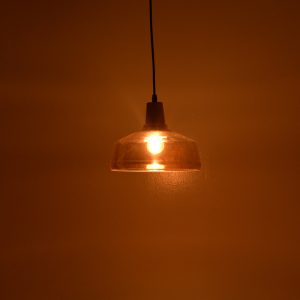 Φωτιστικό οροφής Godren  φυσικό μέταλλο-γυαλί Φ24×19εκ
