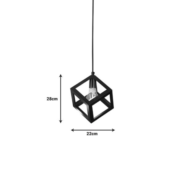 Φωτιστικό οροφής Kibe  μαύρο μέταλλο 22x28εκ - Image 2