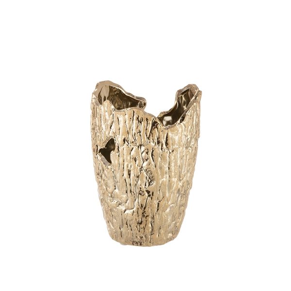 Βάζο Κωνικό 'Crepa' Κεραμικό Χρυσό 18.5x13cm - Image 4