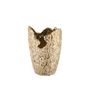 Βάζο Κωνικό ‘Crepa’ Κεραμικό Χρυσό 18.5x13cm