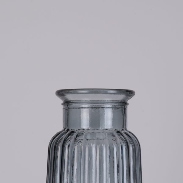 LAYLA 35601 Διακοσμητικό Βάζο Γυάλινο Γκρι Φ11 x Υ22cm - Image 3