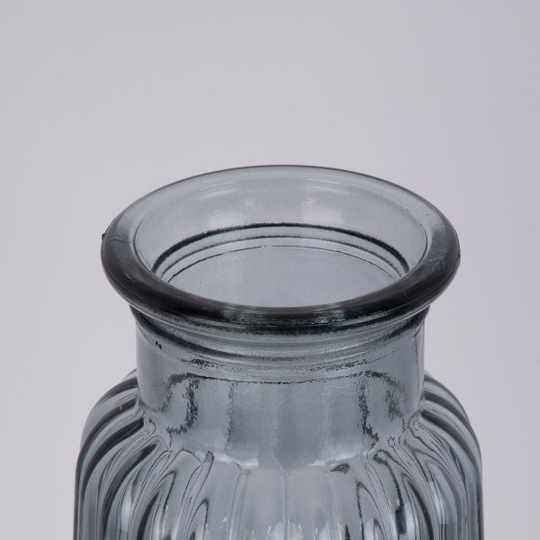 LAYLA 35601 Διακοσμητικό Βάζο Γυάλινο Γκρι Φ11 x Υ22cm - Image 5